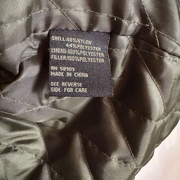 Richard Comstock Vertical Mens Nylon Quilted Bomber Jacket Coat Dark Green M - Picture 9 of 10